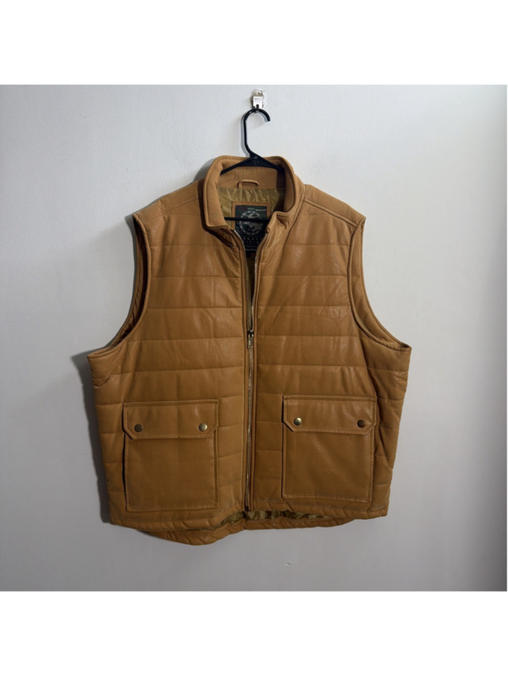 MEN’S JORDAN CRAIG LEGACY EDITION VEST SIZE 3XL BROWN FAUX LEATHER CASUAL 9361V